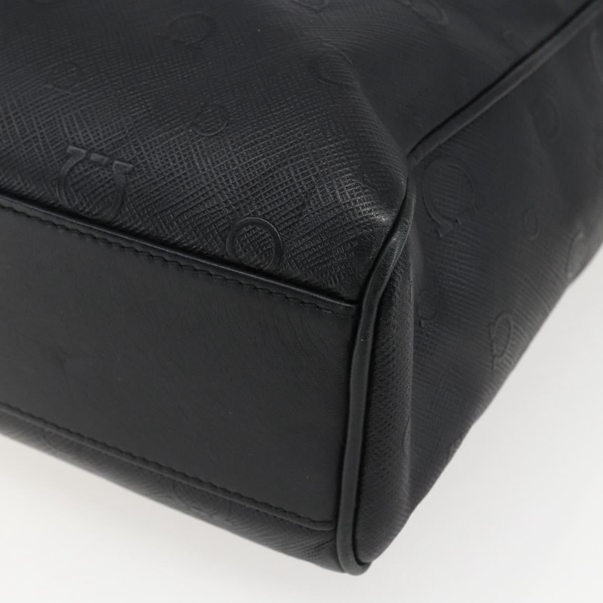 Salvatore Ferragamo Gancini Tote Bag Leather 2way Black Auth ka2346