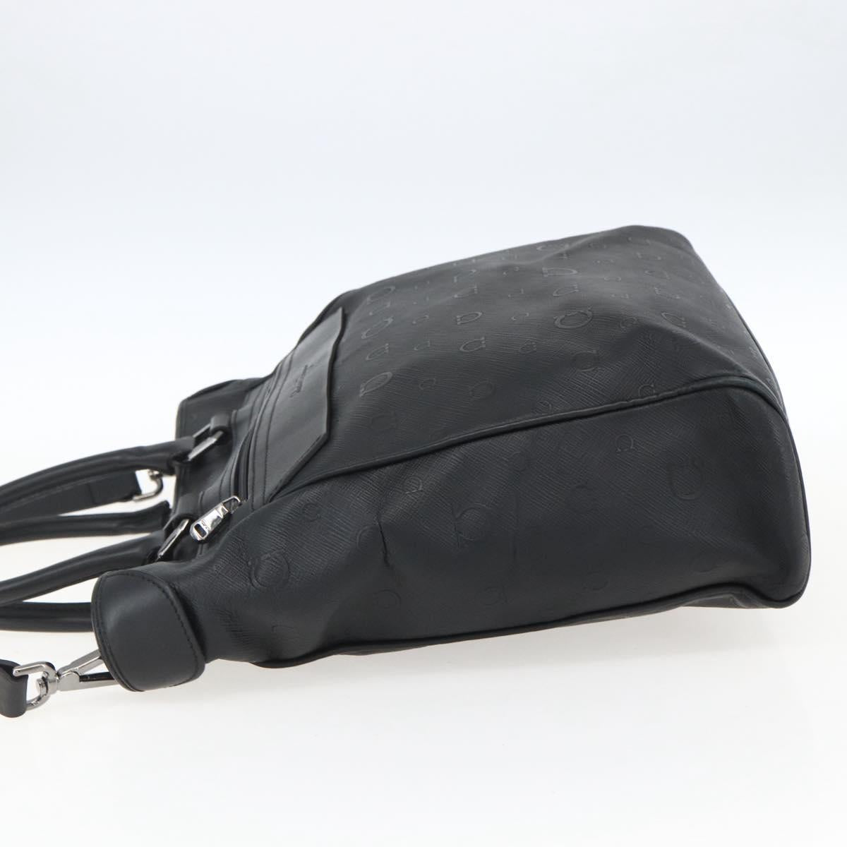 Salvatore Ferragamo Gancini Tote Bag Leather 2way Black Auth ka2346