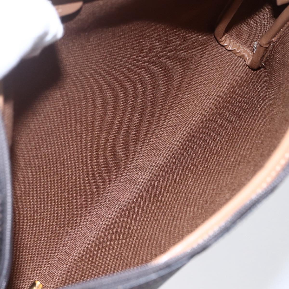 Christian Dior Honeycomb Canvas Shoulder Bag PVC Black Gold Auth ka235