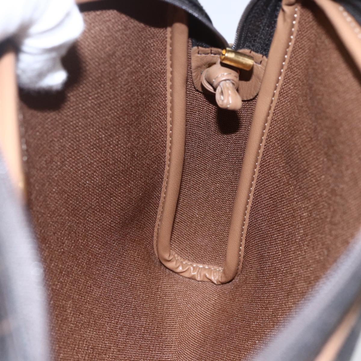 Christian Dior Honeycomb Canvas Shoulder Bag PVC Black Gold Auth ka235