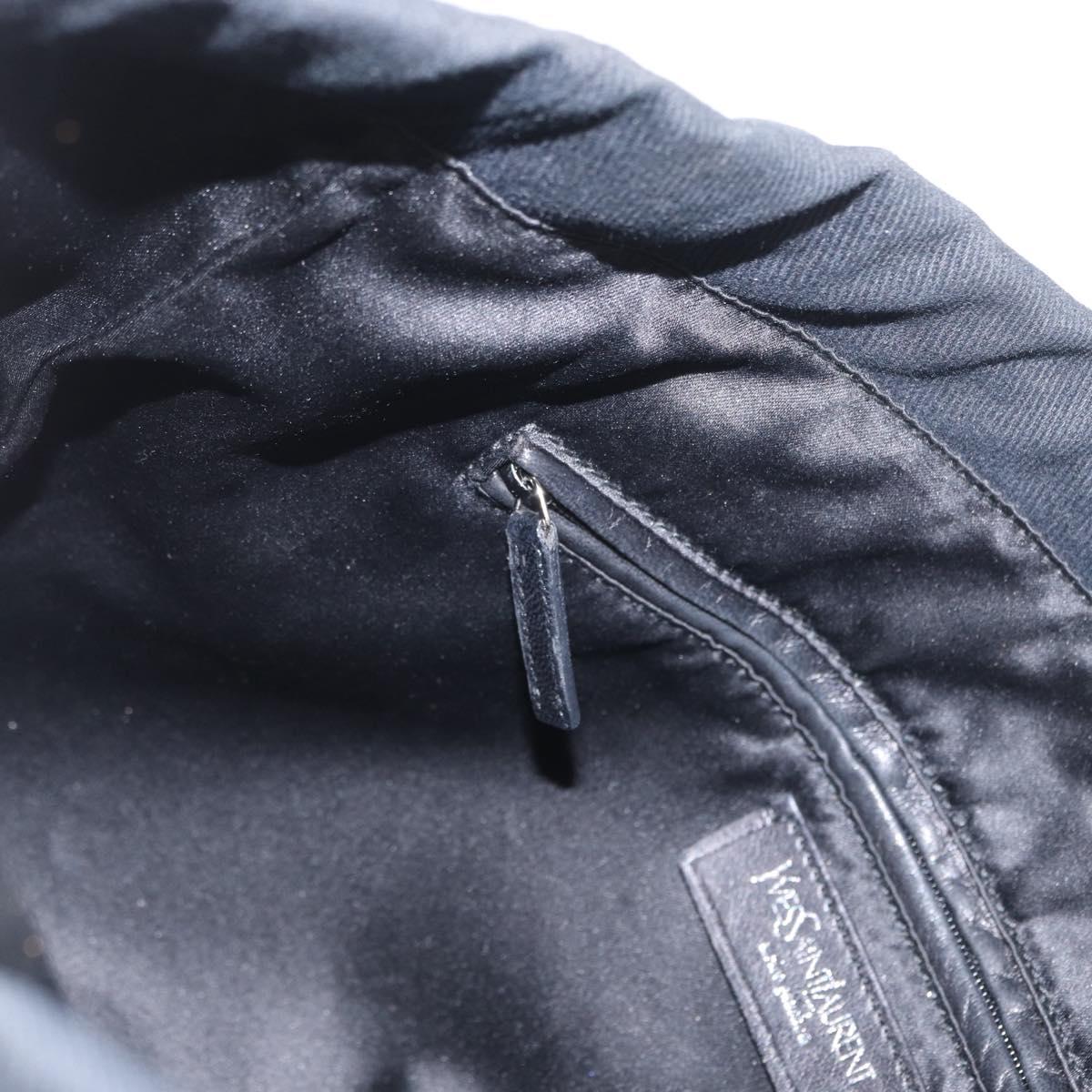 SAINT LAURENT Tote Bag Canvas Black Silver 121631 Auth ka2353