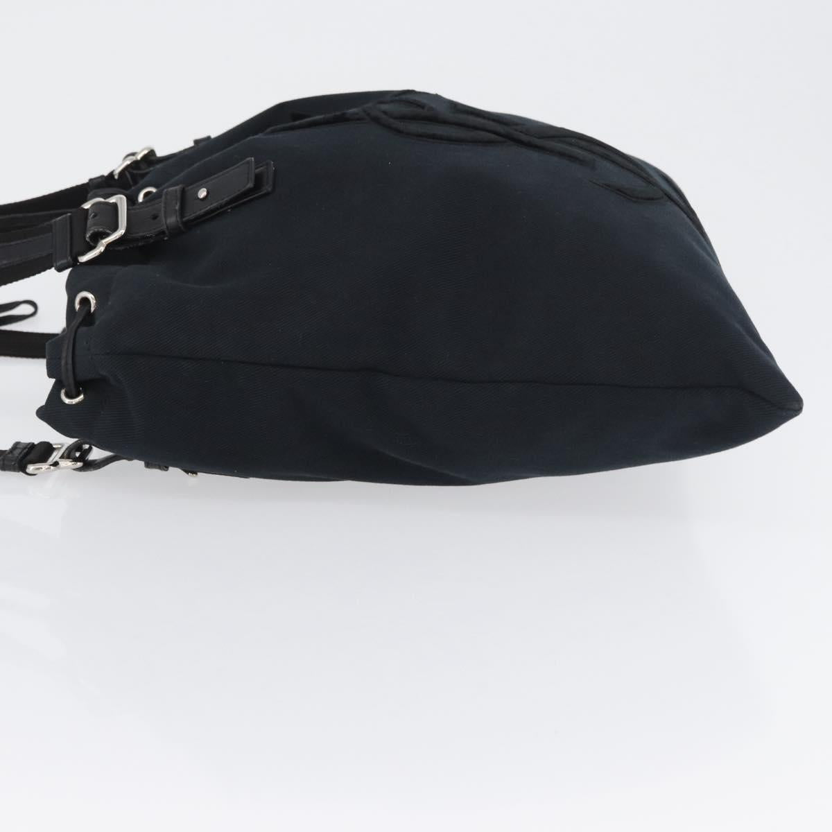 SAINT LAURENT Tote Bag Canvas Black Silver 121631 Auth ka2353