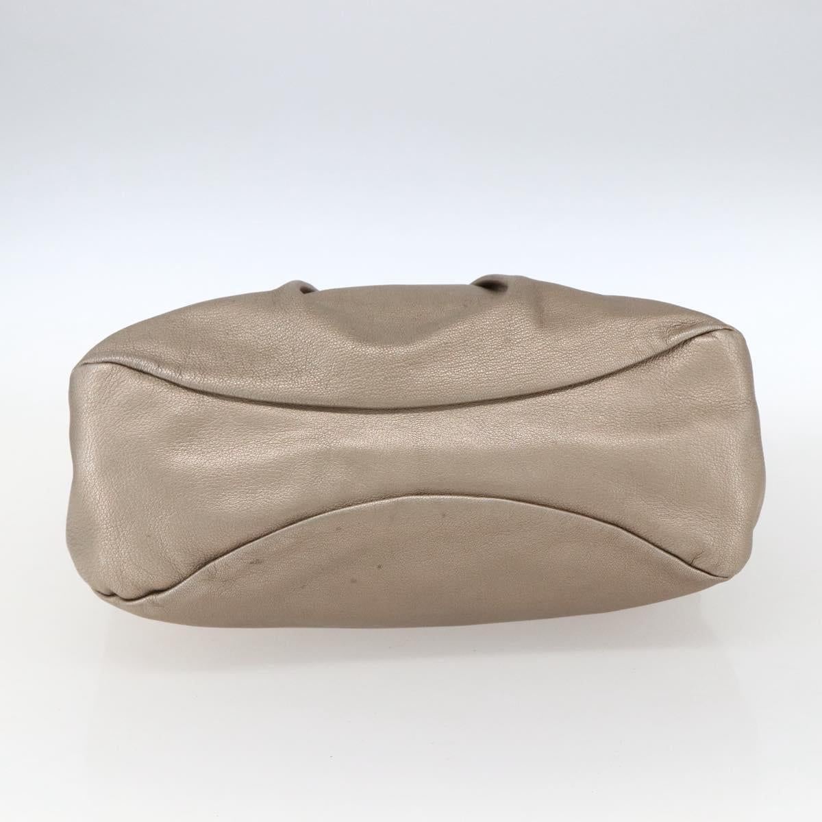 Salvatore Ferragamo Vara Ribbon Hand Bag Leather Gold Auth ka2355