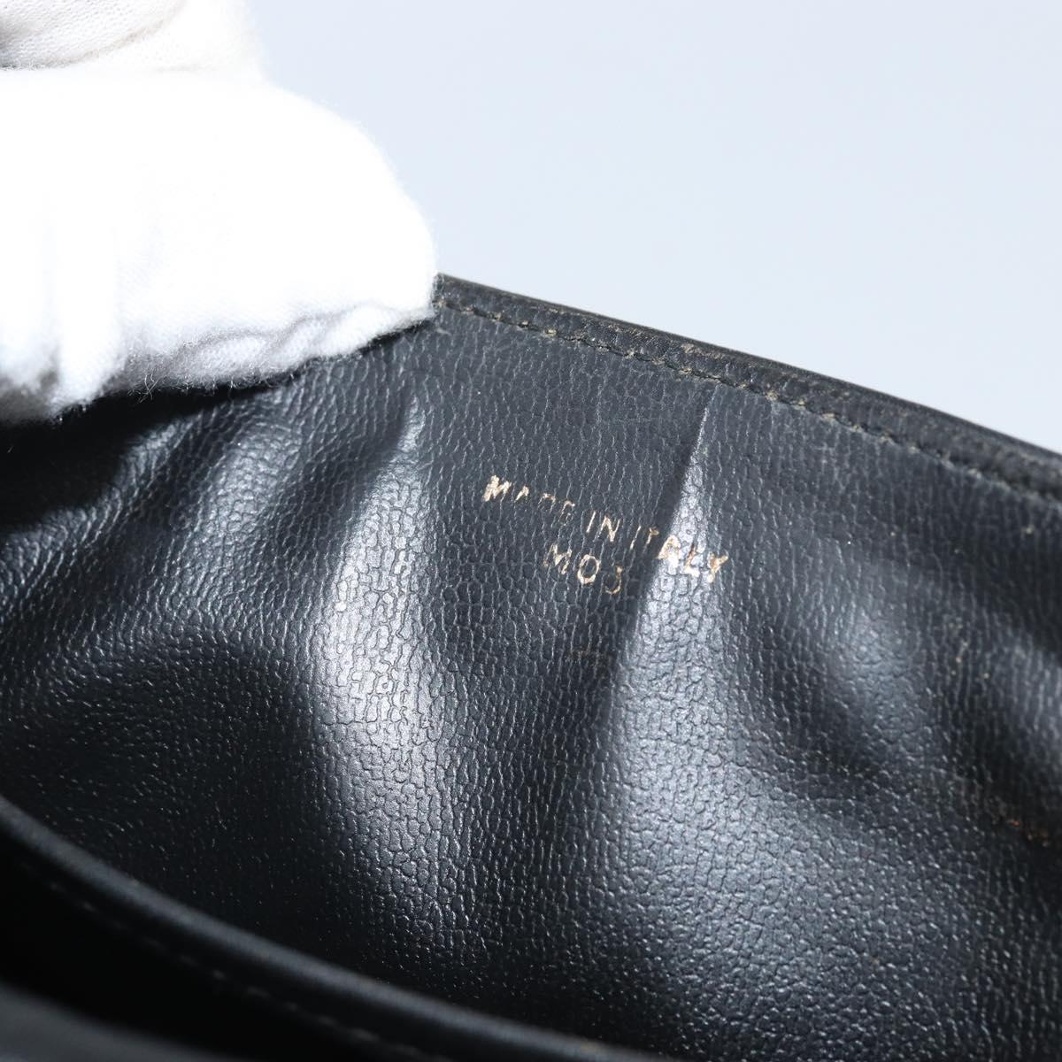 CELINE Macadam Canvas Shoulder Bag PVC Black Gold Auth ka2364