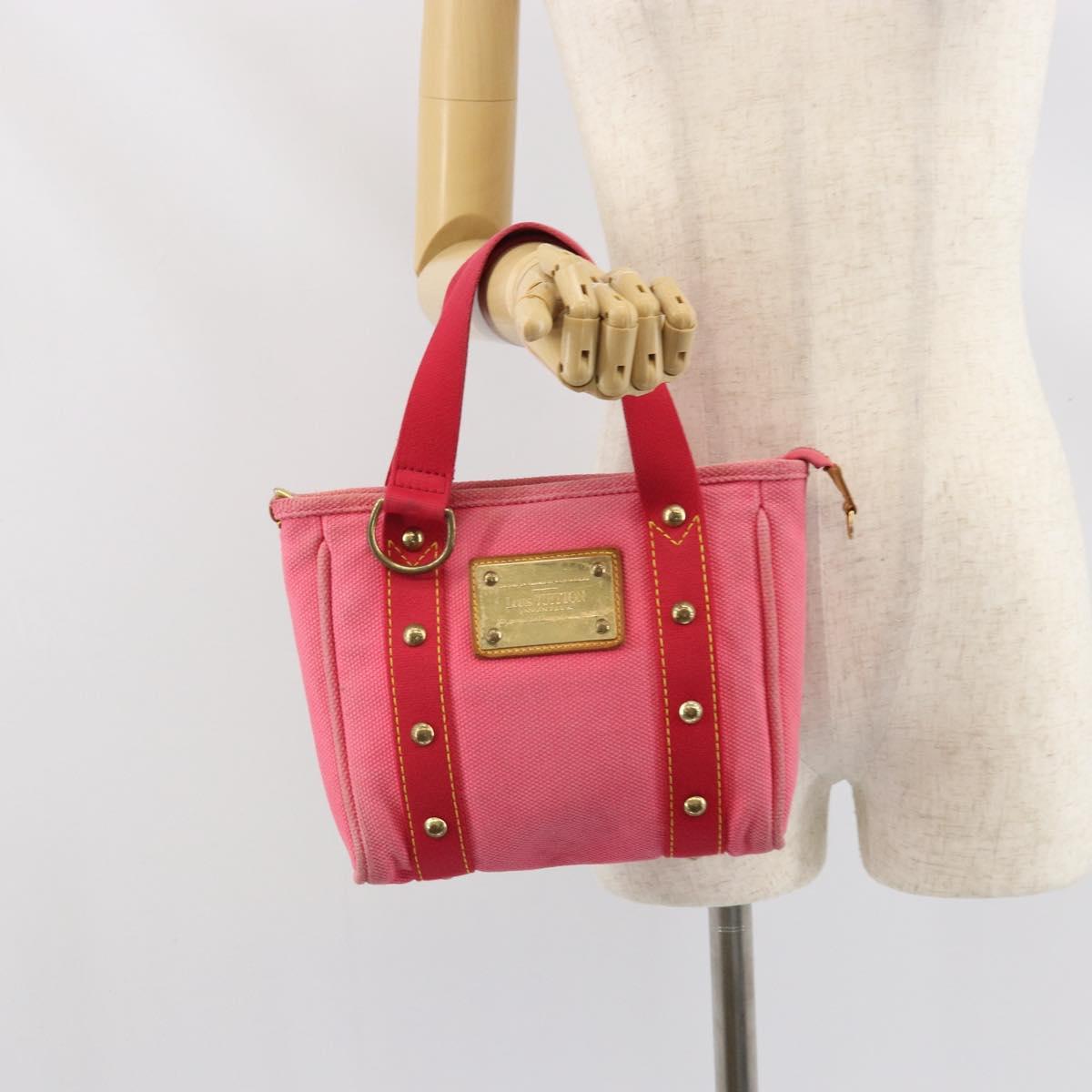 LOUIS VUITTON Antigua Cabas PM Hand Bag Rouge Pink M40088 LV Auth ka2366