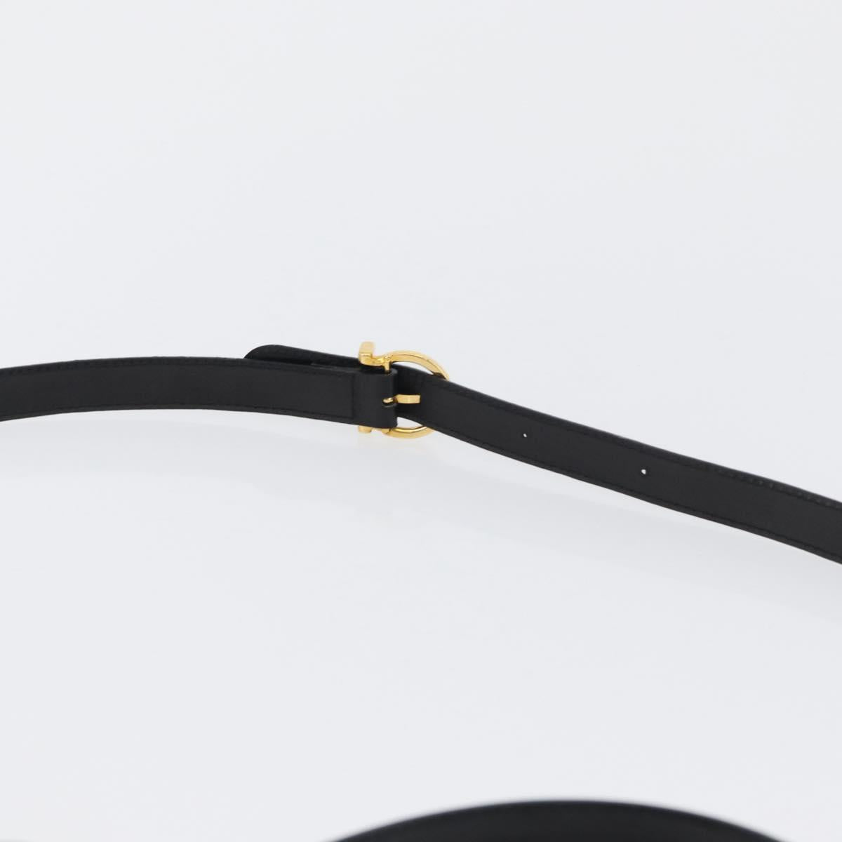Salvatore Ferragamo Vara Ribbon Hand Bag Leather 2way Black Gold Auth ka2379