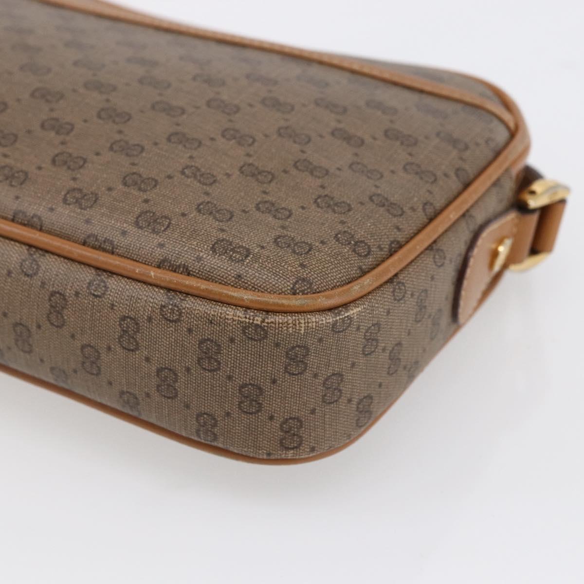 GUCCI Micro GG Supreme Shoulder Bag PVC Beige Gold 007 113 0095 Auth ka238