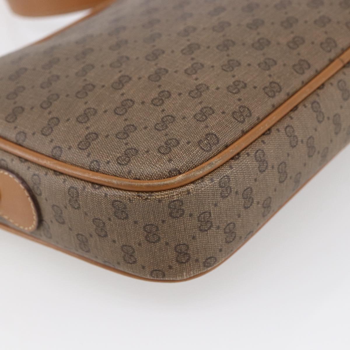 GUCCI Micro GG Supreme Shoulder Bag PVC Beige Gold 007 113 0095 Auth ka238