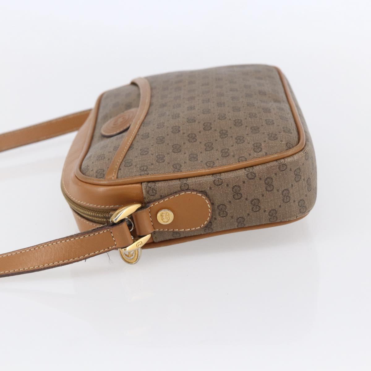 GUCCI Micro GG Supreme Shoulder Bag PVC Beige Gold 007 113 0095 Auth ka238