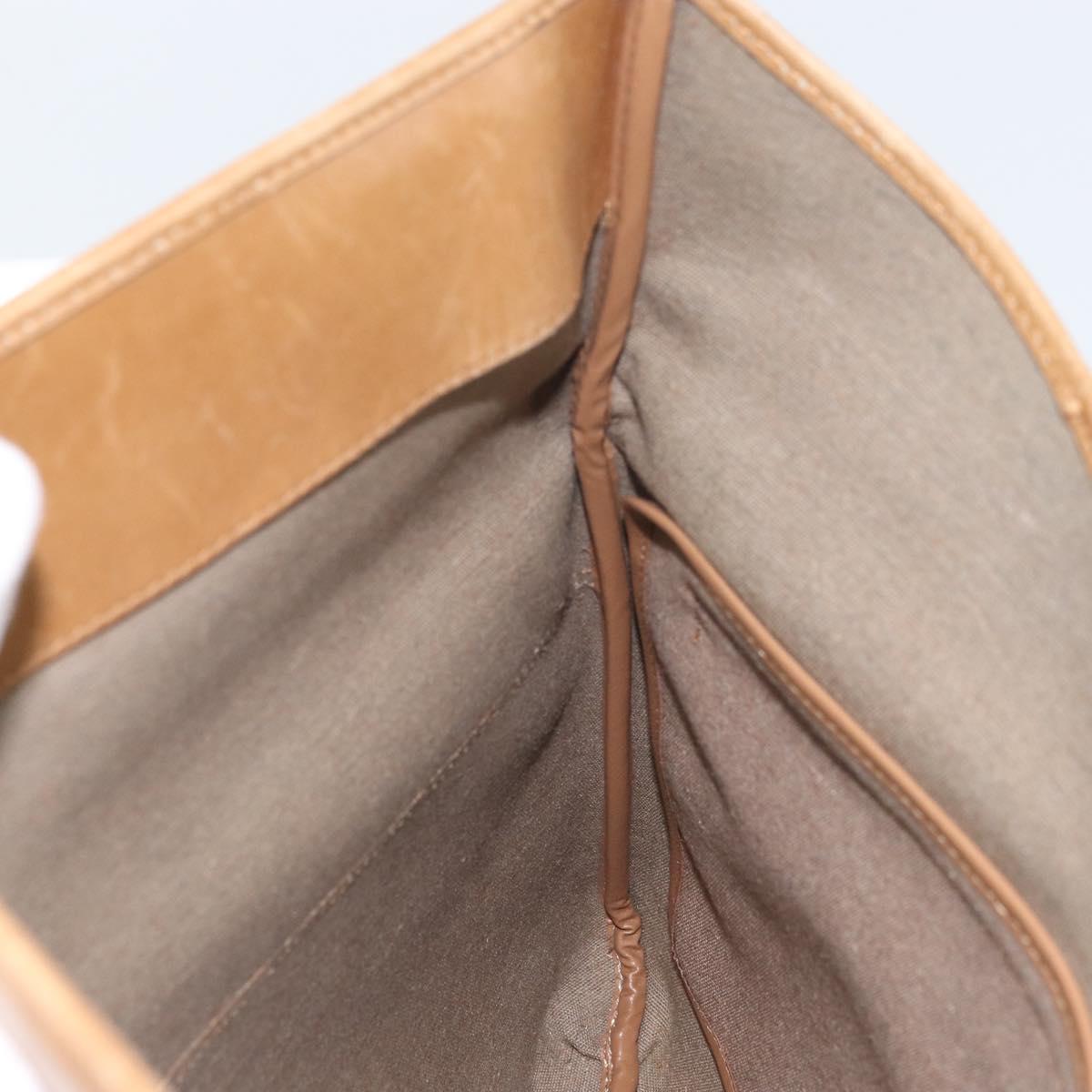 Christian Dior Honeycomb Canvas Shoulder Bag PVC Beige Gold Auth ka2388