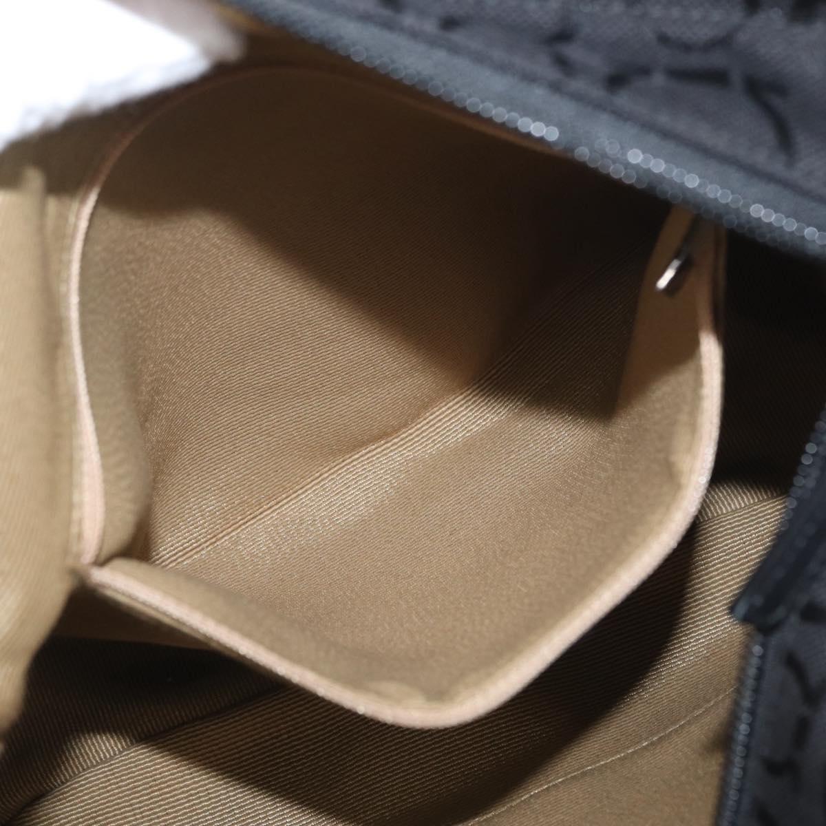 Salvatore Ferragamo Gancini Tote Bag Canvas Black Auth ka2394