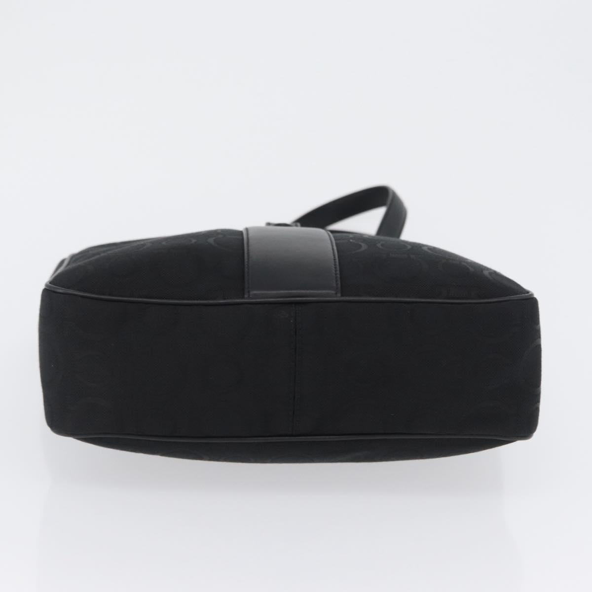Salvatore Ferragamo Gancini Tote Bag Canvas Black Auth ka2394