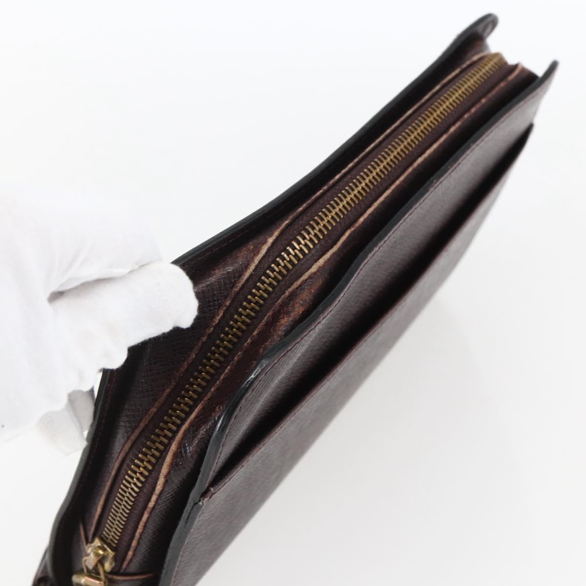 LOUIS VUITTON Taiga Baikal Clutch Bag Acajou M30186 LV Auth ka2397