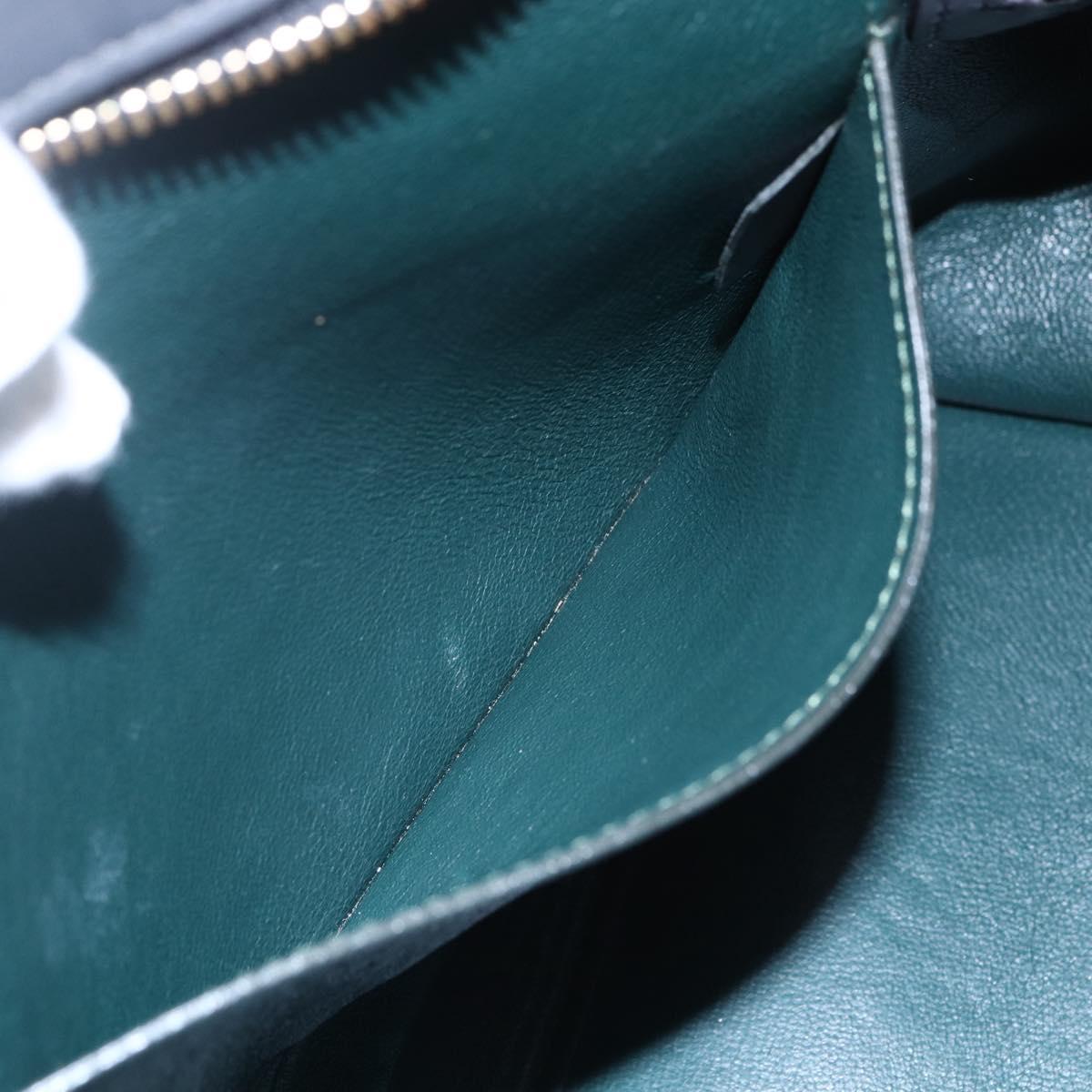 CELINE Trapeze Medium Hand Bag Leather 2way Red Green gold Auth ka241