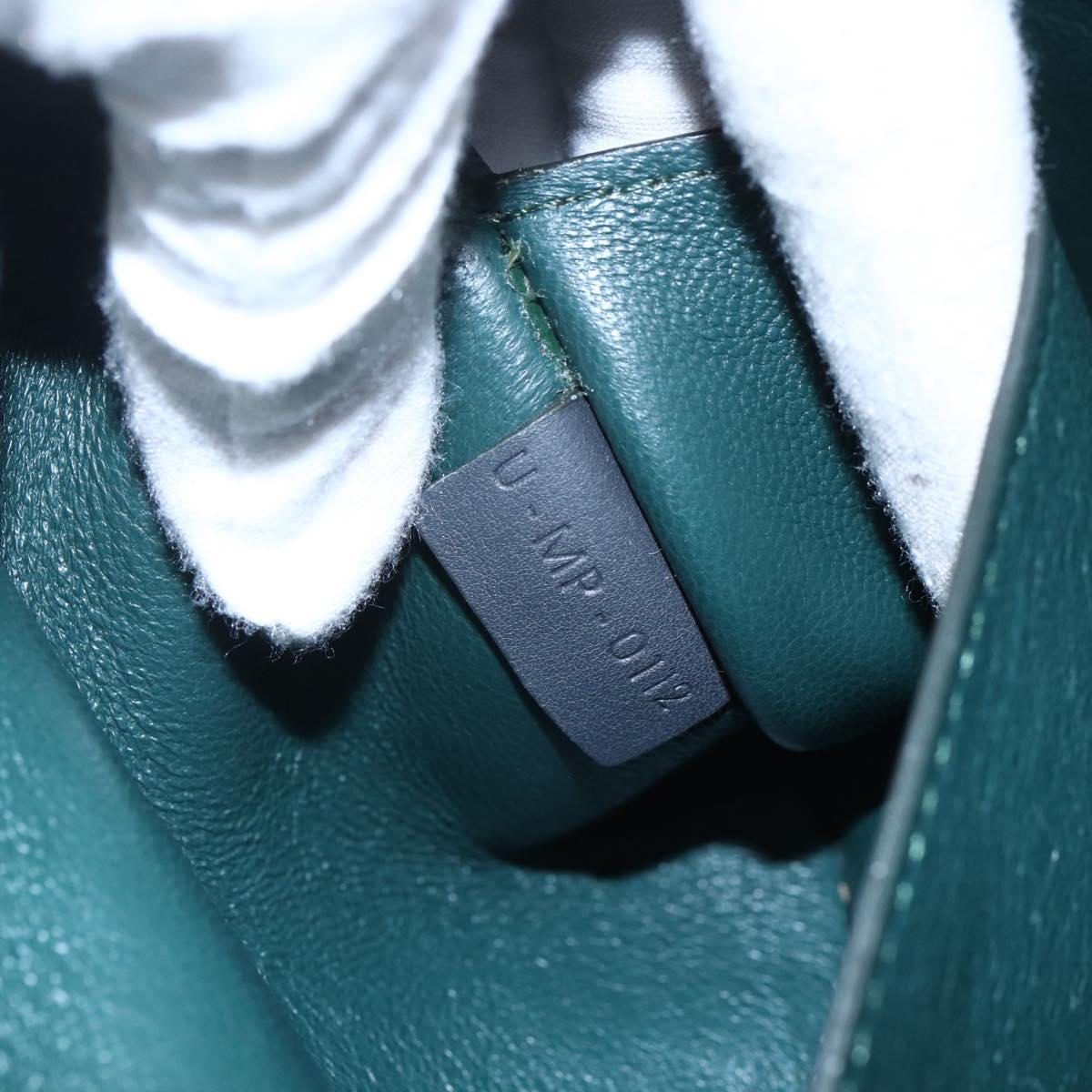 CELINE Trapeze Medium Hand Bag Leather 2way Red Green gold Auth ka241