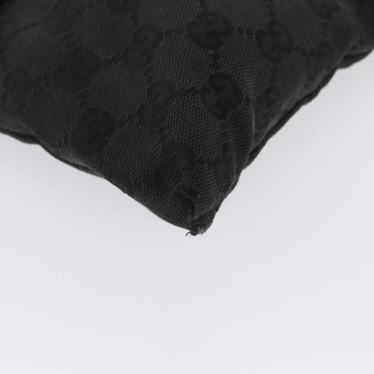 GUCCI GG Canvas Waist bag Black Silver 28566 Auth ka2413