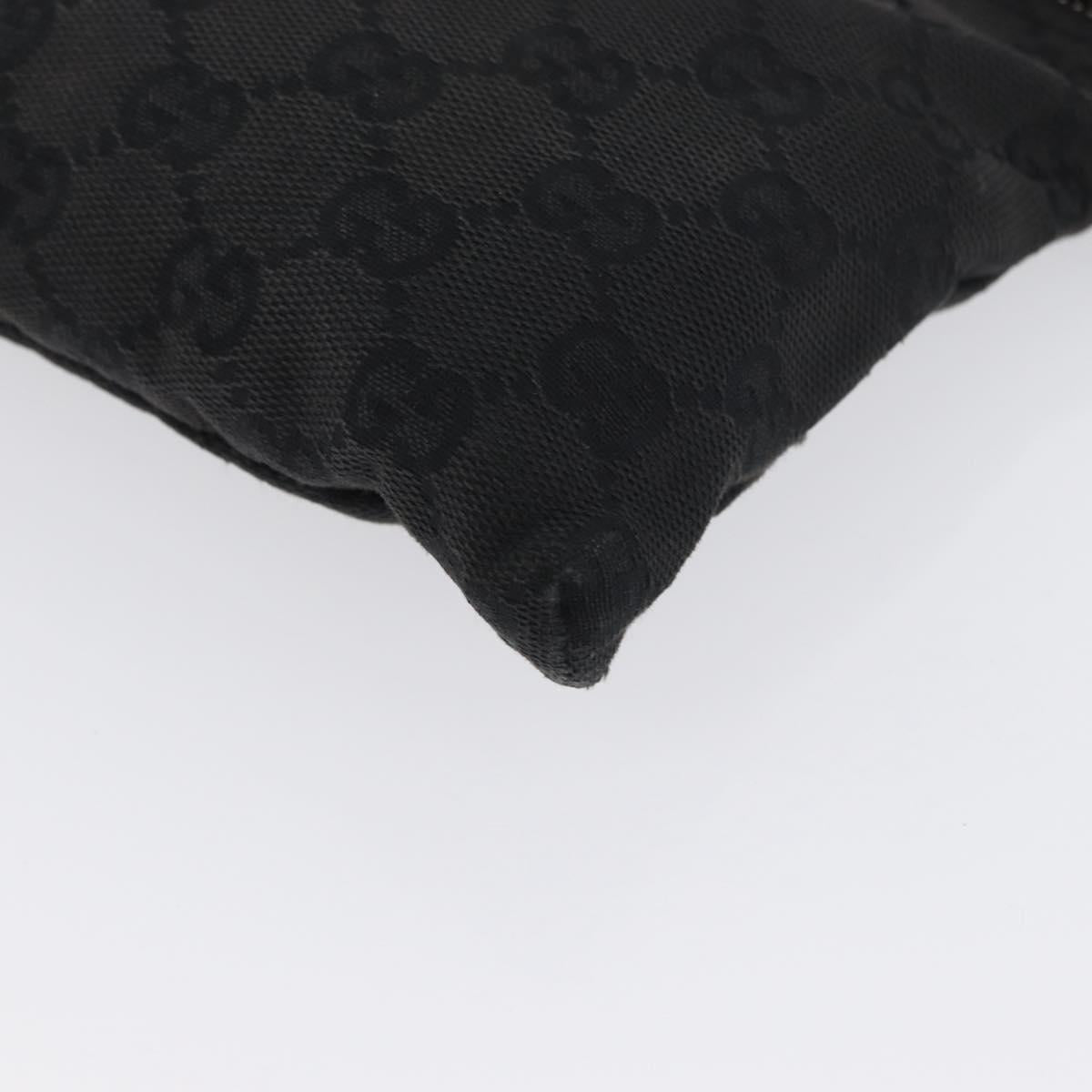 GUCCI GG Canvas Waist bag Black Silver 28566 Auth ka2413