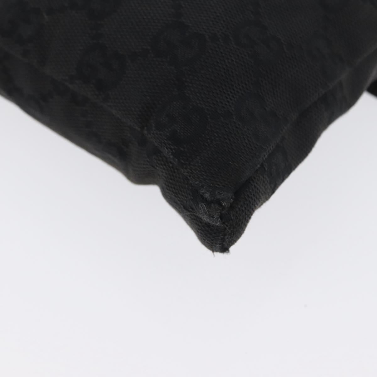 GUCCI GG Canvas Waist bag Black Silver 28566 Auth ka2413
