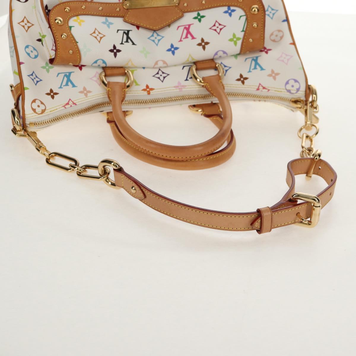 LOUIS VUITTON Monogram Multicolor Rita Hand Bag 2way White M40125 LV Auth ka242AV
