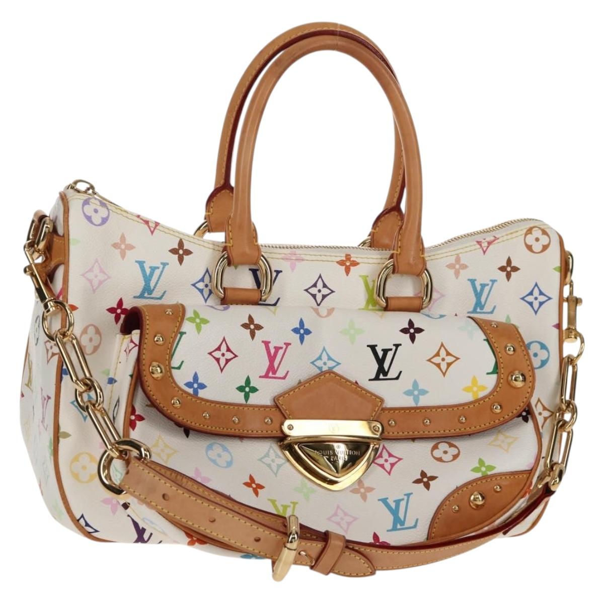 LOUIS VUITTON Monogram Multicolor Rita Hand Bag 2way White M40125 LV Auth ka242AV