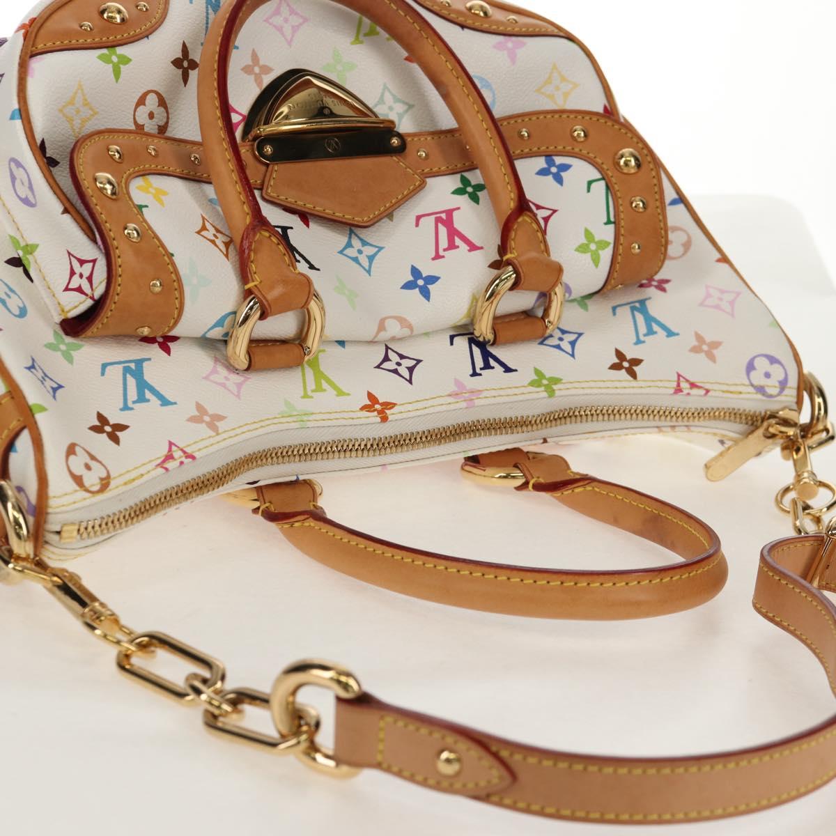 LOUIS VUITTON Monogram Multicolor Rita Hand Bag 2way White M40125 LV Auth ka242AV