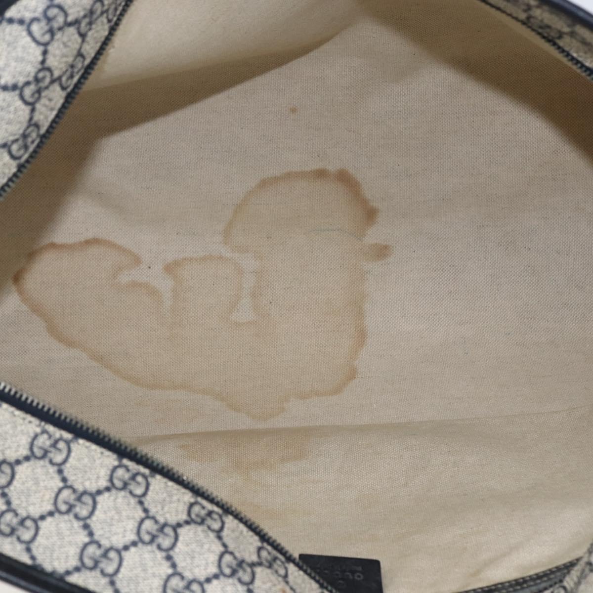 GUCCI GG Canvas Tote Bag PVC Navy Silver 211120 Auth ka2442