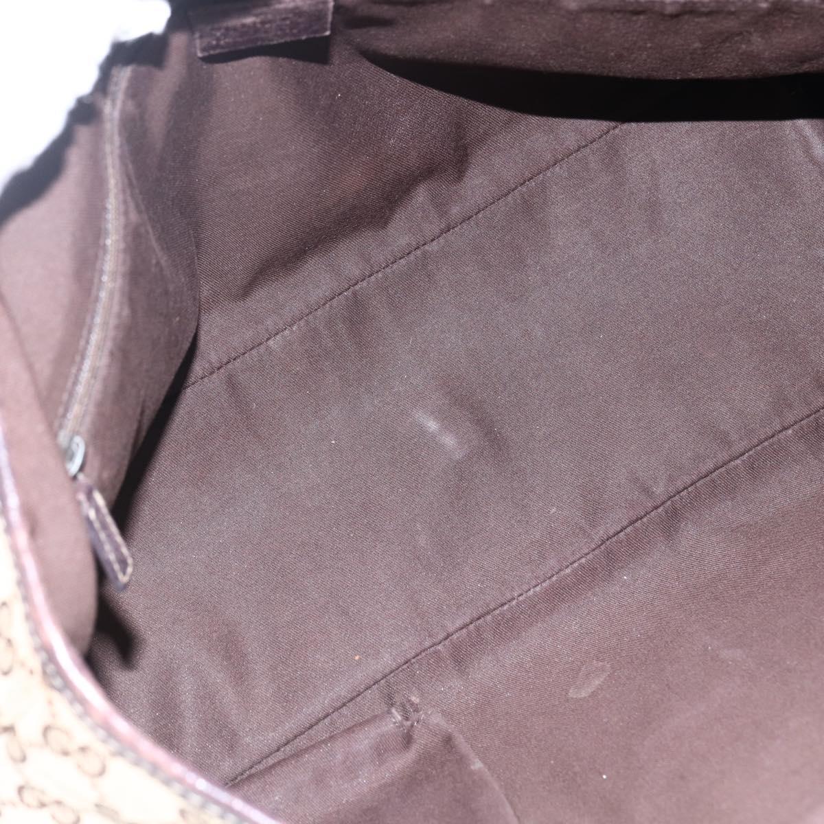 GUCCI GG Canvas Web Sherry Line Hand Bag Beige Gold 161717 Auth ka2443