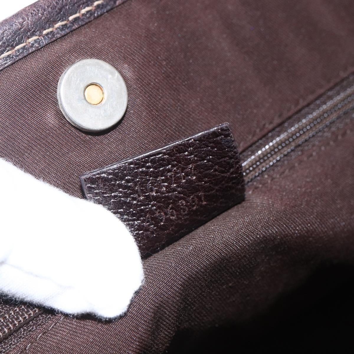 GUCCI GG Canvas Web Sherry Line Hand Bag Beige Gold 161717 Auth ka2443