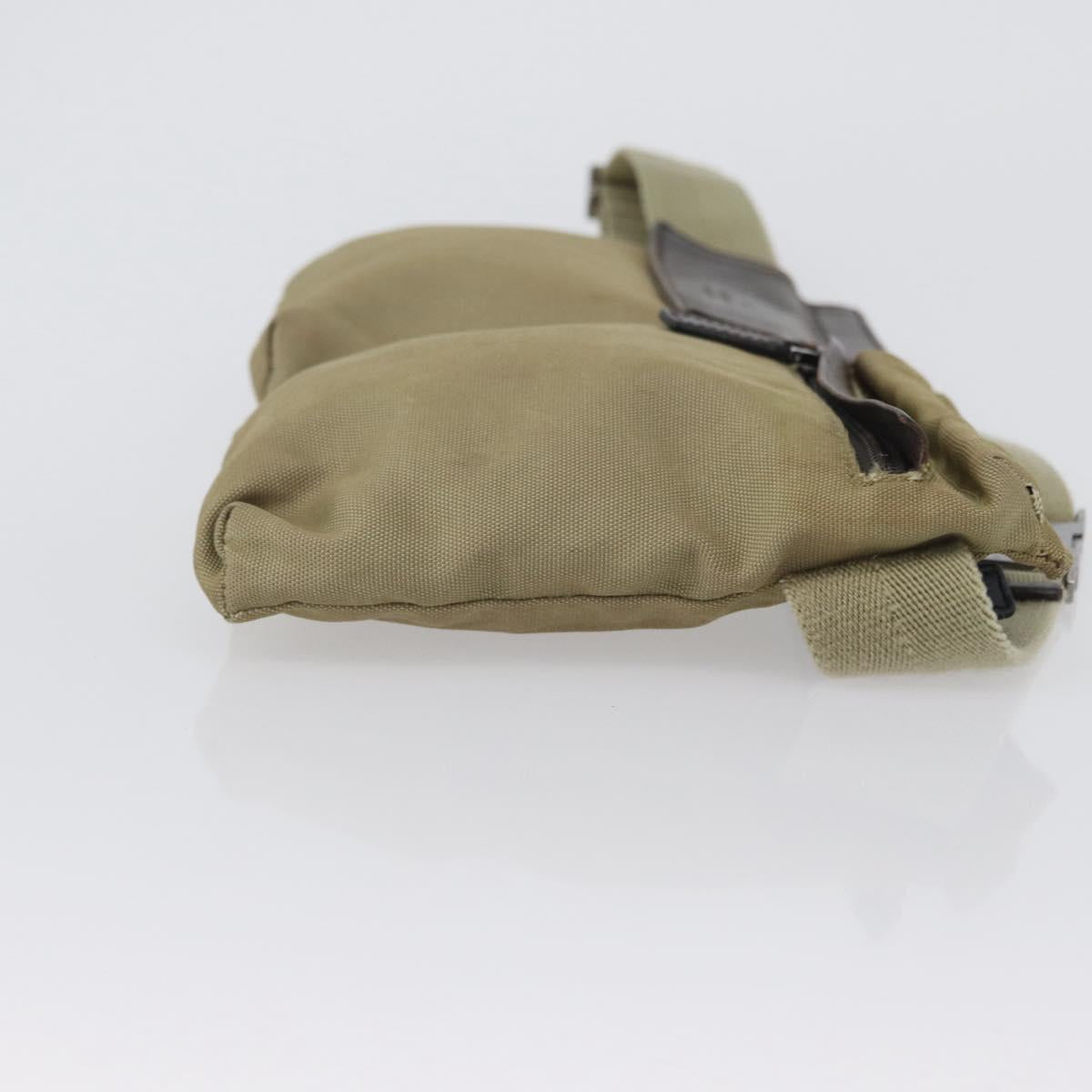 GUCCI Waist bag Nylon Beige Silver 28566 Auth ka2449