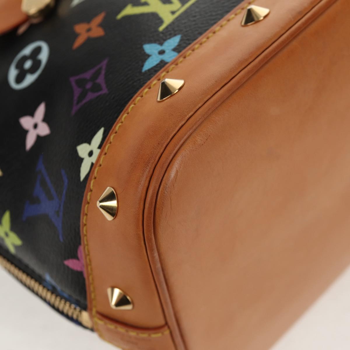 LOUIS VUITTON Monogram Multicolor Alma Hand Bag Black M92646 LV Auth ka244AV