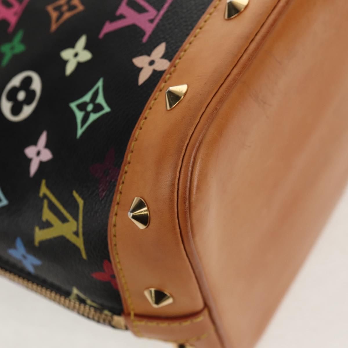 LOUIS VUITTON Monogram Multicolor Alma Hand Bag Black M92646 LV Auth ka244AV
