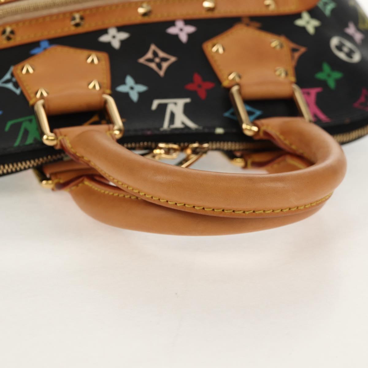 LOUIS VUITTON Monogram Multicolor Alma Hand Bag Black M92646 LV Auth ka244AV