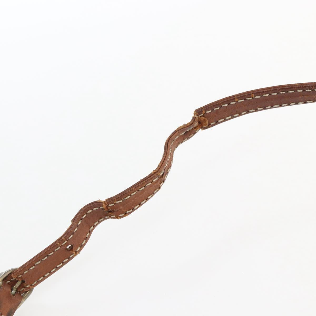 CELINE Macadam Canvas Shoulder Bag PVC Leather Brown Gold Auth ka2453