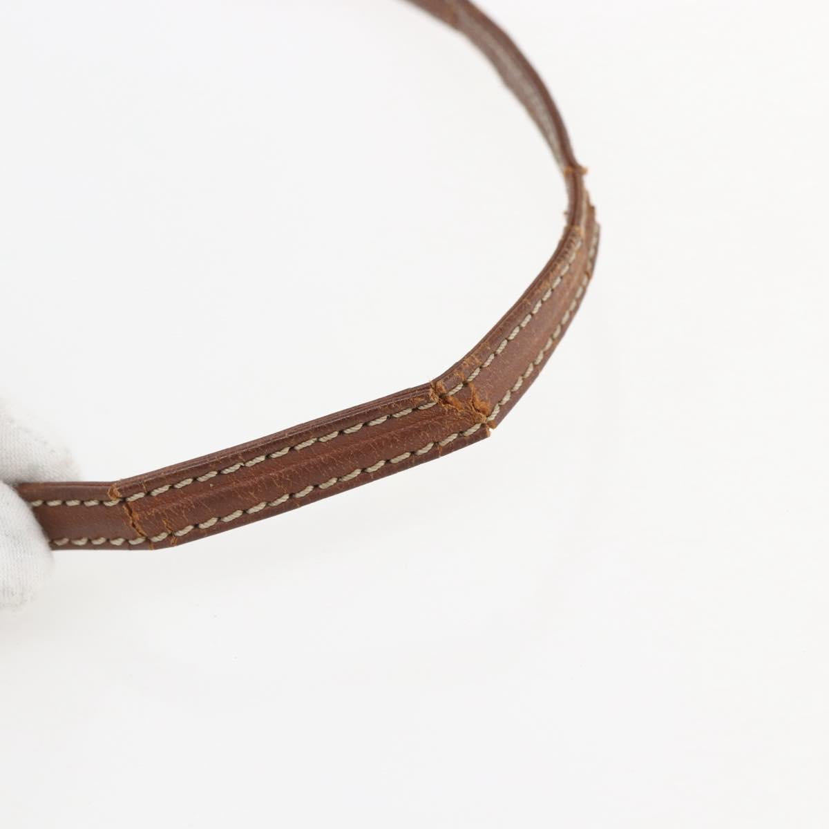 CELINE Macadam Canvas Shoulder Bag PVC Leather Brown Gold Auth ka2453