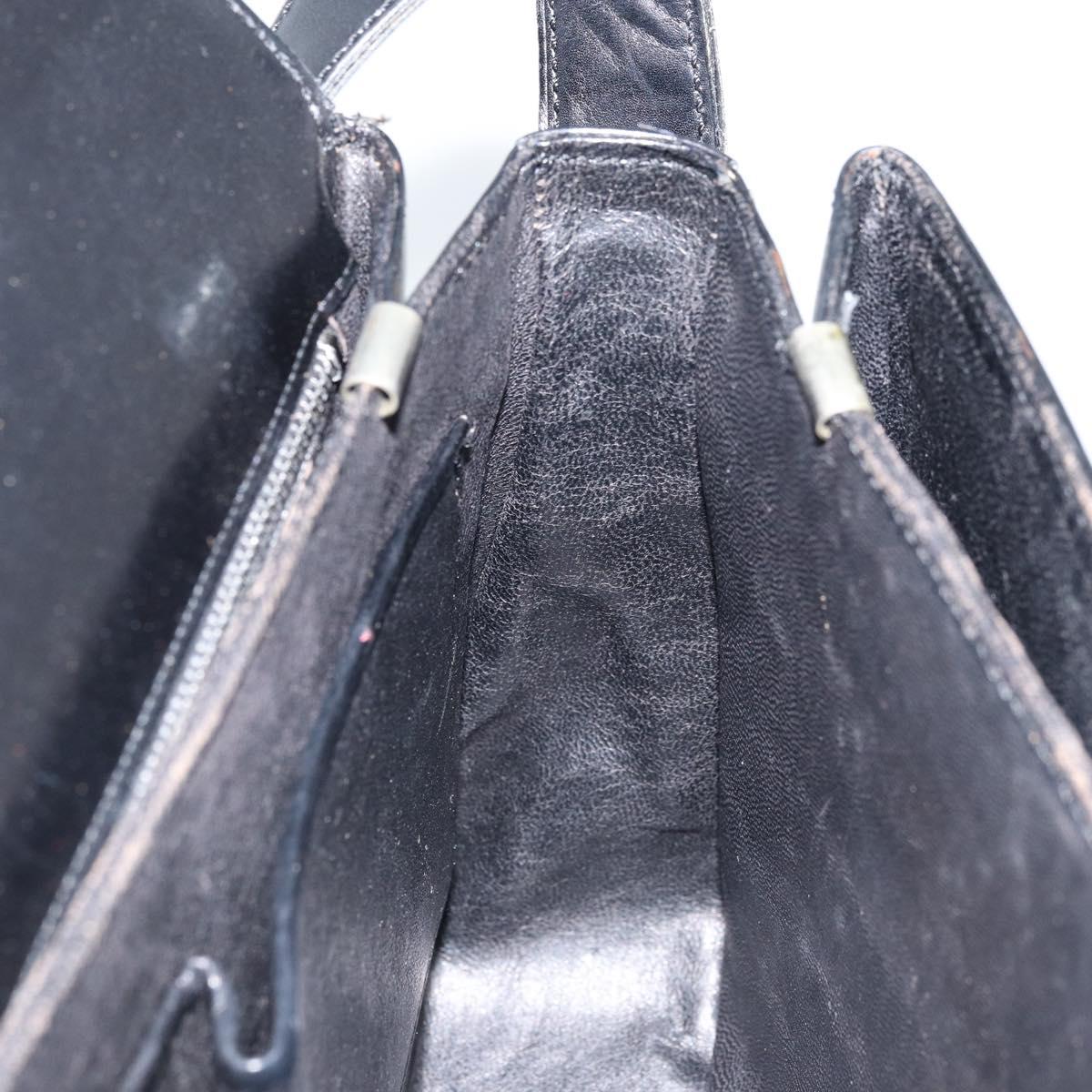 CELINE Shoulder Bag Leather Black Gold Auth ka2456