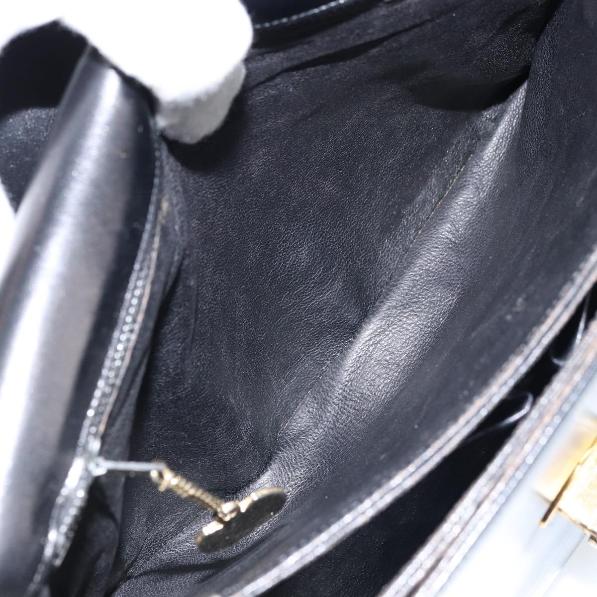 CELINE Shoulder Bag Leather Black Gold Auth ka2456