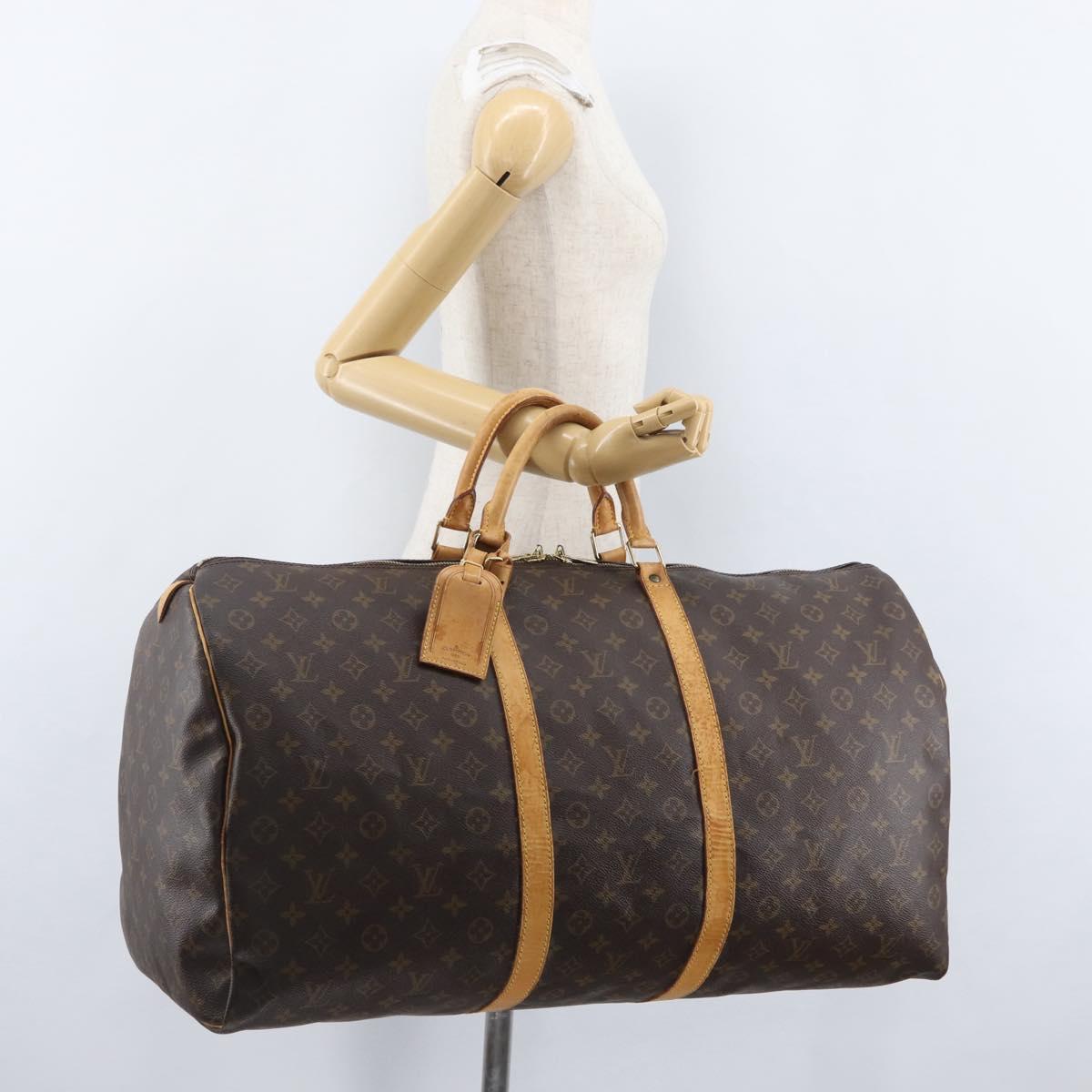 LOUIS VUITTON Monogram Keepall 60 Boston Bag M41422 LV Auth ka2464