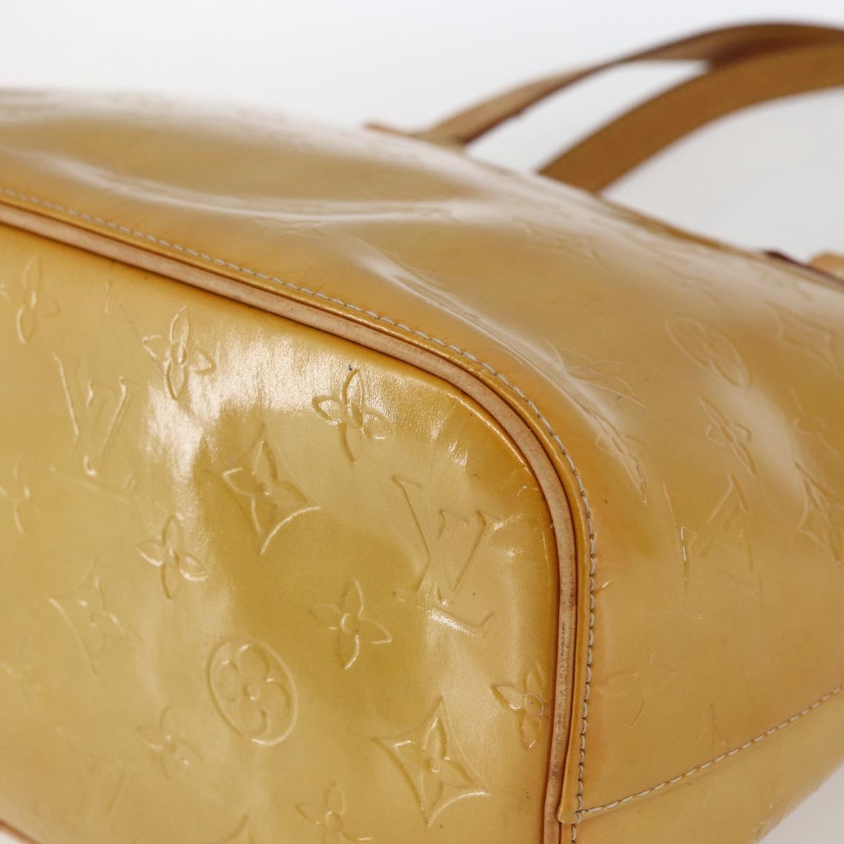 LOUIS VUITTON Monogram Vernis Houston Hand Bag Beige M91004 LV Auth ka2468