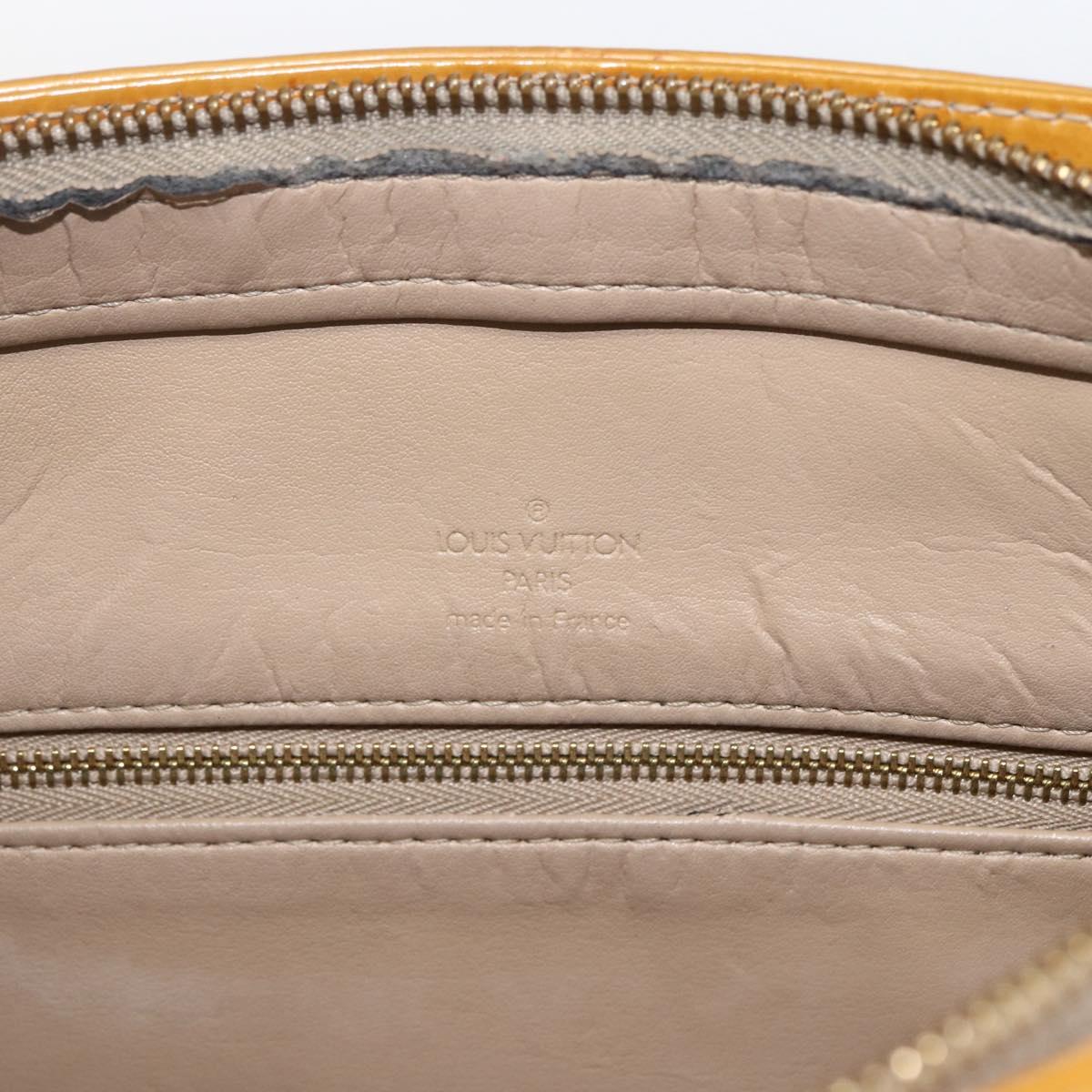 LOUIS VUITTON Monogram Vernis Houston Hand Bag Beige M91004 LV Auth ka2468