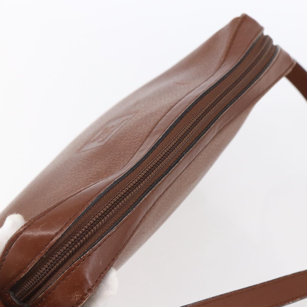 Burberrys Shoulder Bag Leather Brown Gold Auth ka247