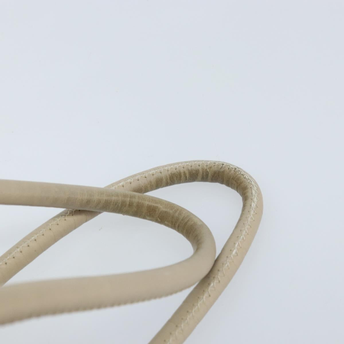 CELINE Hand Bag Nylon Beige Gold Auth ka2474