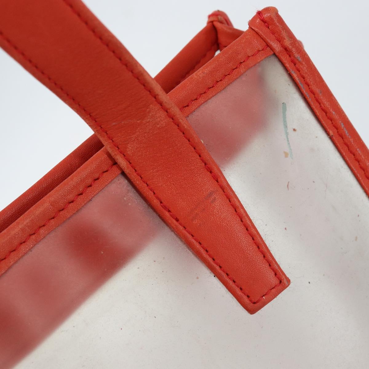 LOEWE Anagram Tote Bag Vinyl Clear Red Auth ka2475