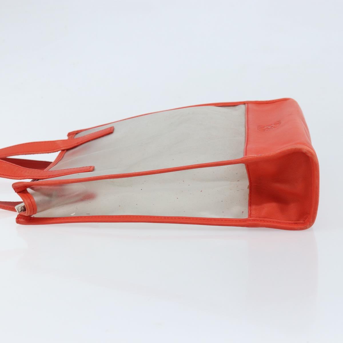 LOEWE Anagram Tote Bag Vinyl Clear Red Auth ka2475
