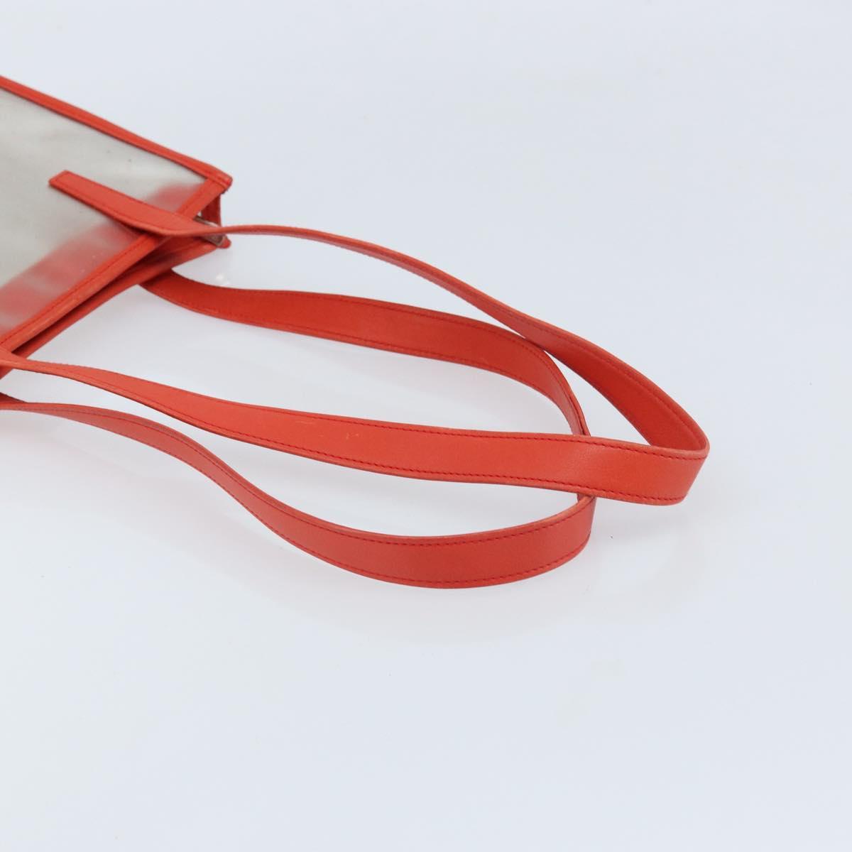 LOEWE Anagram Tote Bag Vinyl Clear Red Auth ka2475