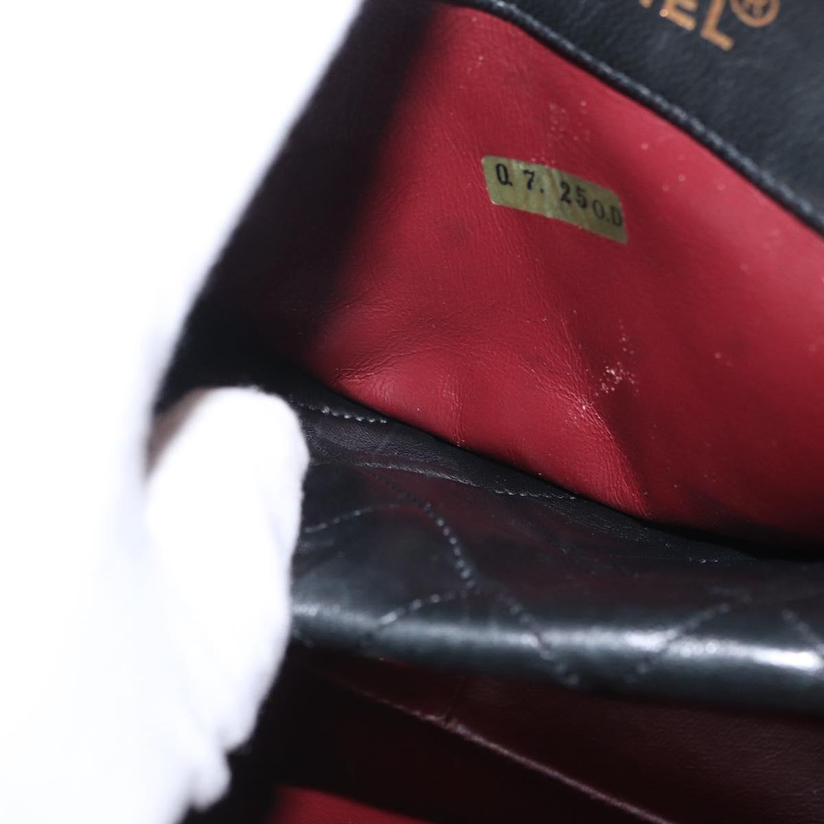 CHANEL Matelasse Chain Shoulder Bag Lamb Skin Black Gold CC Auth ka2483SAV