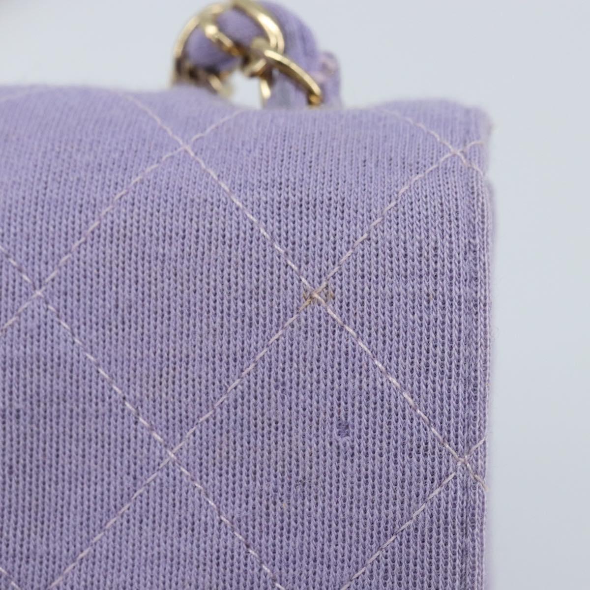 CHANEL Matelasse Chain Shoulder Bag cotton Purple Gold CC Auth ka2484SAV