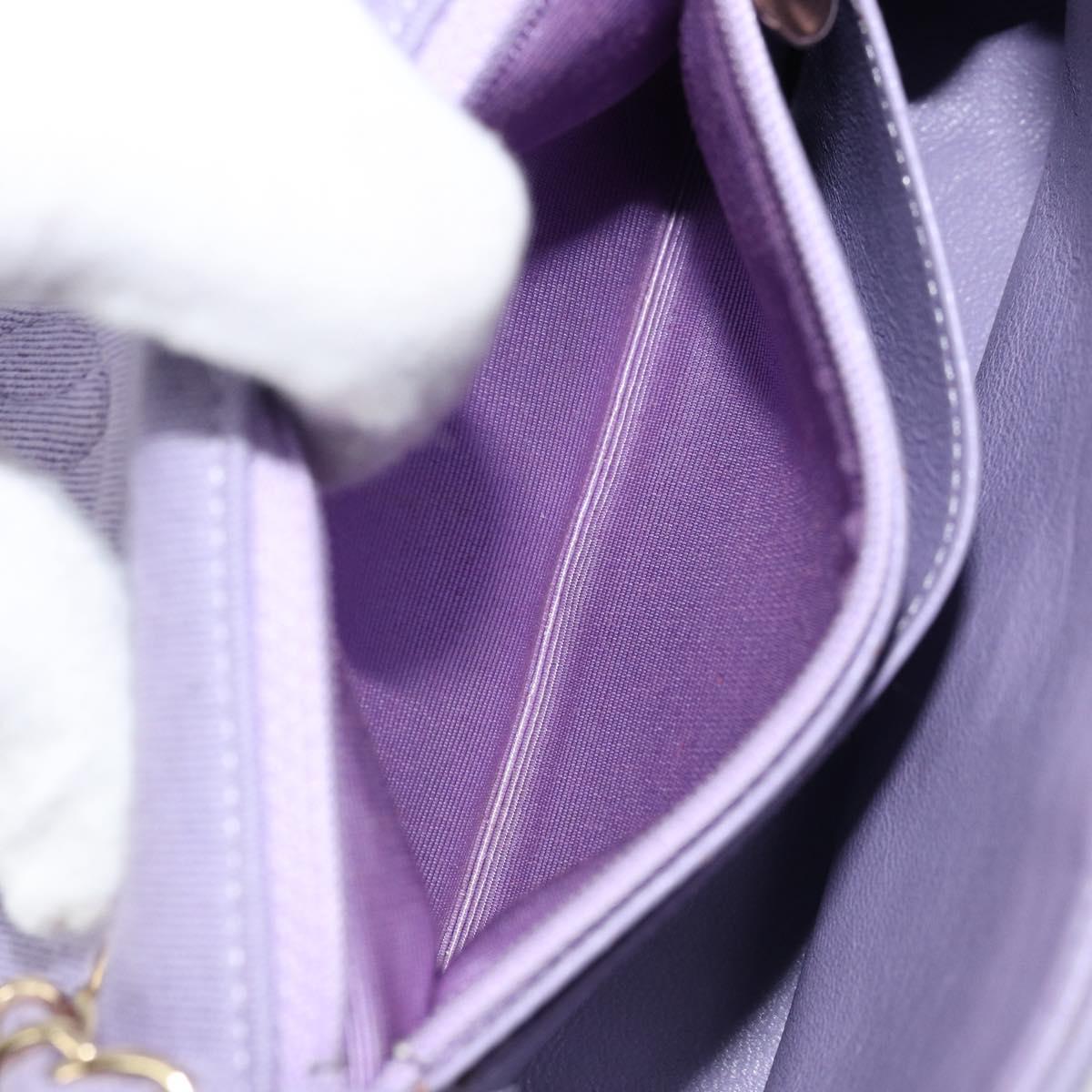 CHANEL Matelasse Chain Shoulder Bag cotton Purple Gold CC Auth ka2484SAV