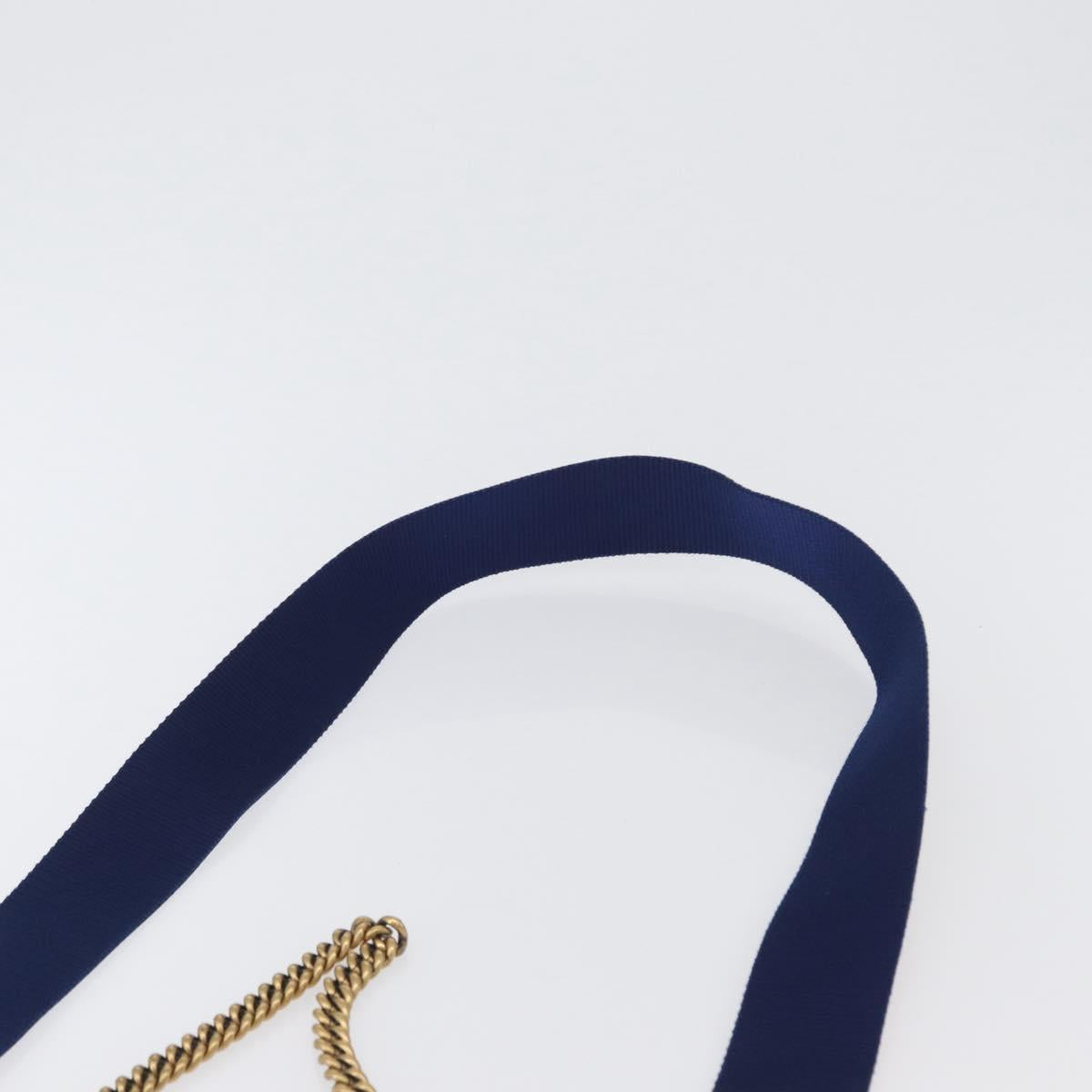 GUCCI Bamboo Chain Broadway Shoulder Bag Leather 2way Silver 453778 Auth ka2490V