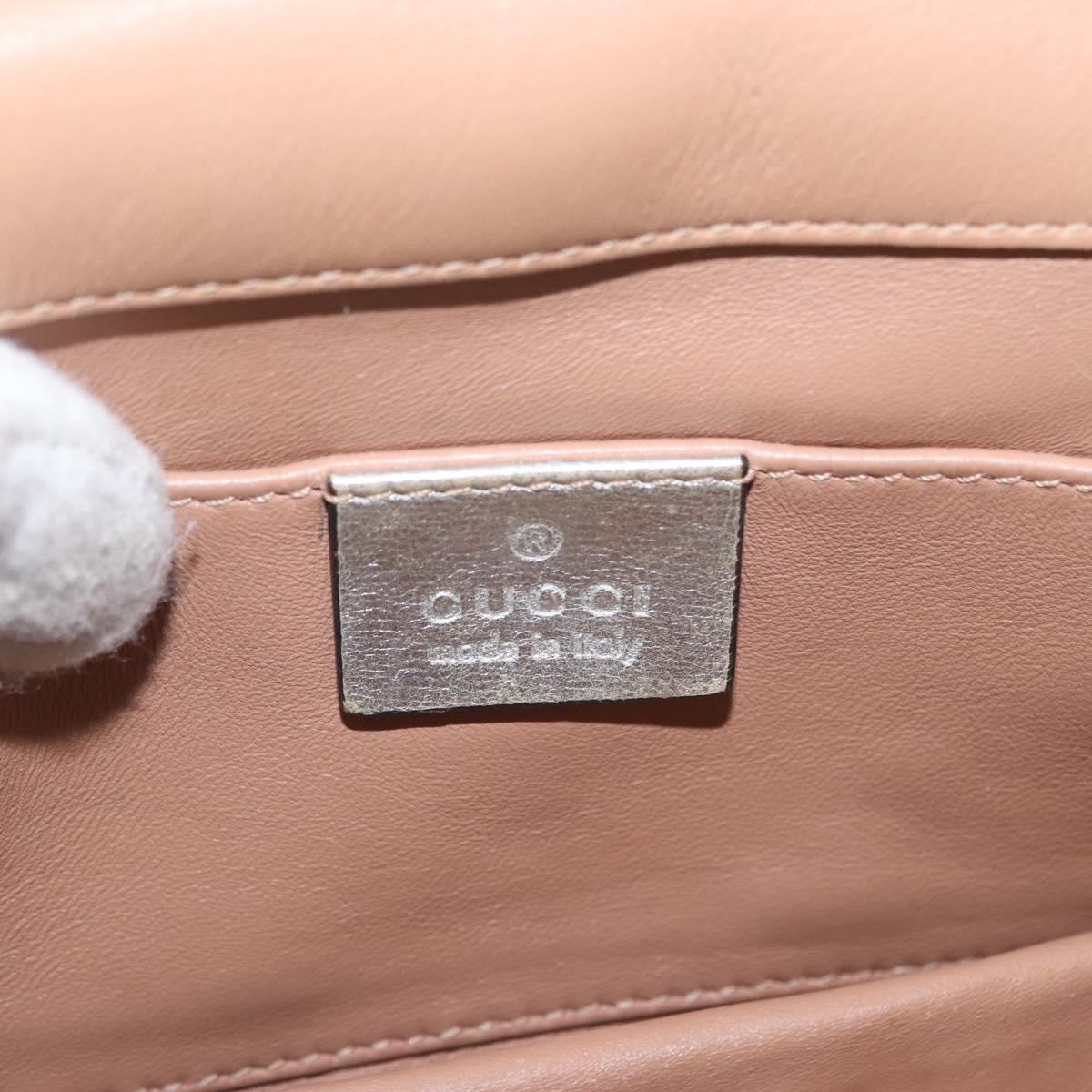 GUCCI Bamboo Chain Broadway Shoulder Bag Leather 2way Silver 453778 Auth ka2490V