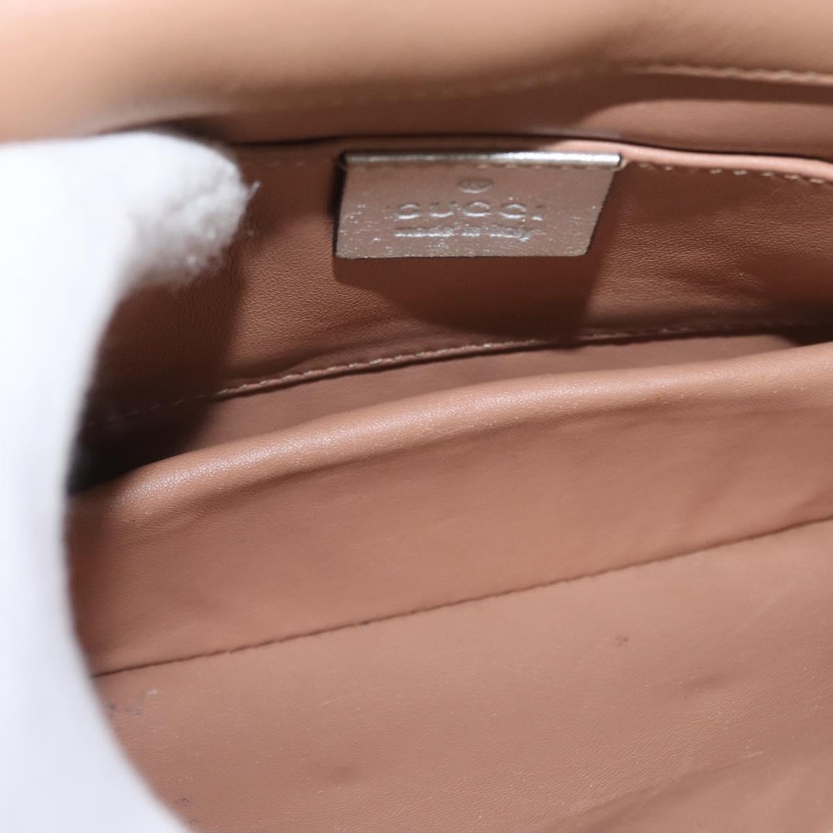 GUCCI Bamboo Chain Broadway Shoulder Bag Leather 2way Silver 453778 Auth ka2490V